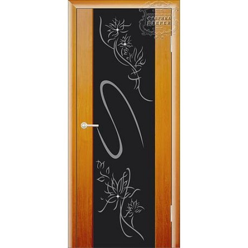 Дверь ДО  Стиль с рисунком Кристал  (черное,стразы)