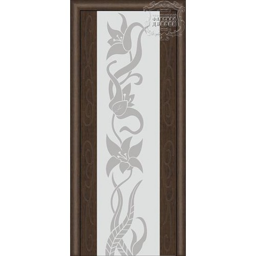 Дверь ДО  Стиль Фиеста  (белое) с рисунком лилия